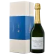 Bottiglia di Champagne Deutz La Côte Glacière 2015, vista frontale, etichetta bianca, tappo dorato
