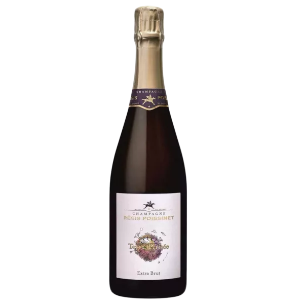 Bottiglia di Champagne Poissinet Cuvée Terre d'Irizée Extra-Brut, vista frontale