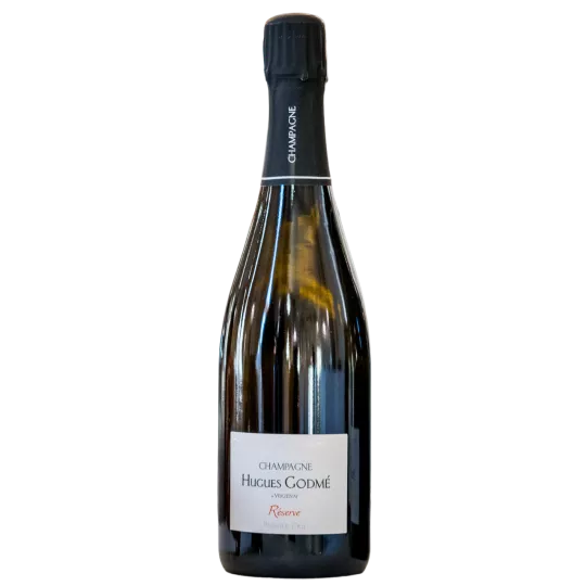 Bottiglia di Champagne Hugues Godmé Brut Réserve, simbolo di eleganza