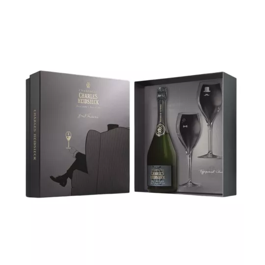 Cofanetto Champagne CHARLES HEIDSIECK Brut Réserve e 2 flûtes
