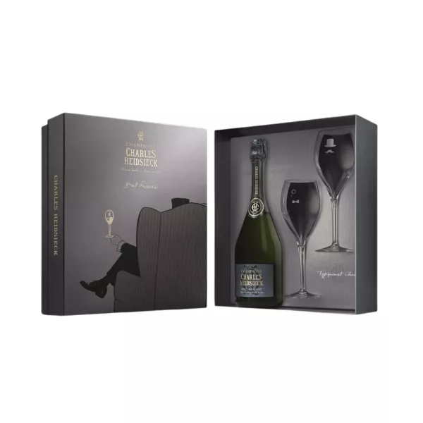 Cofanetto Champagne CHARLES HEIDSIECK Brut Réserve e 2 flûtes