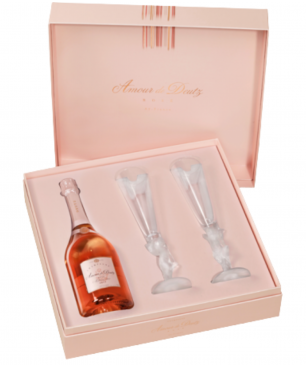 DEUTZ Amour De Deutz Rosé 2013 Set regalo champagne con 2 bicchieri