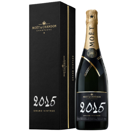 Champagne Moët & Chandon Grand Vintage 2015 con astuccio - Bottiglia elegante