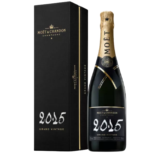 Champagne Moët & Chandon Grand Vintage 2015 con astuccio - Bottiglia elegante
