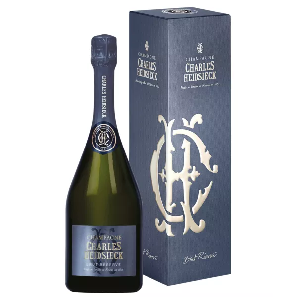 Bottiglia di Champagne CHARLES HEIDSIECK Brut Réserve con astuccio