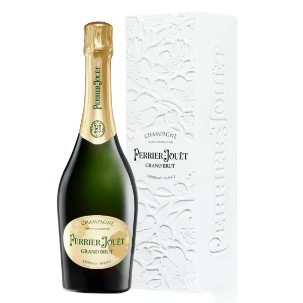 Champagne Perrier-Jouët Grand Brut con astuccio - Bottiglia elegante