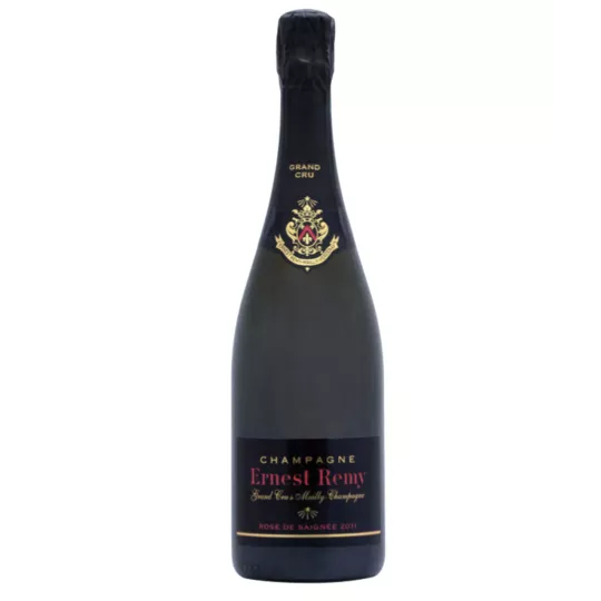 Bottiglia di Champagne Ernest Remy Rosé de Saignée Brut 2016, rosé, vista frontale
