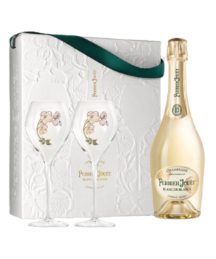 PERRIER-JOUËT Cofanetto Champagne Blanc De Blancs con 2 bicchieri