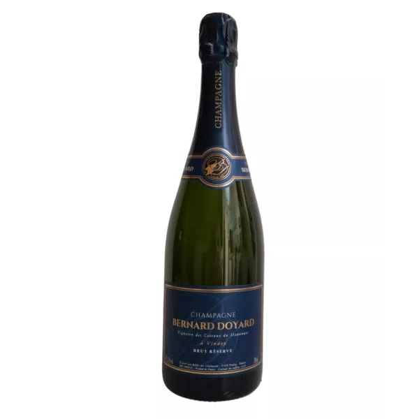 Bottiglia di Champagne Bernard Doyard Brut Réserve Blanc de Blancs, vista frontale