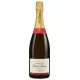 Bottiglia di Champagne Paul Bara Grand Rosé, etichetta bianca e tappo dorato, vista frontale