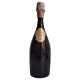 Bottiglia di Champagne Gosset Célébris 2007 Extra-Brut, vista frontale, etichetta dorata su sfondo nero