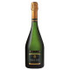 Bottiglia di Champagne Haton Cuvée Héritage, vista frontale, etichetta nera e oro
