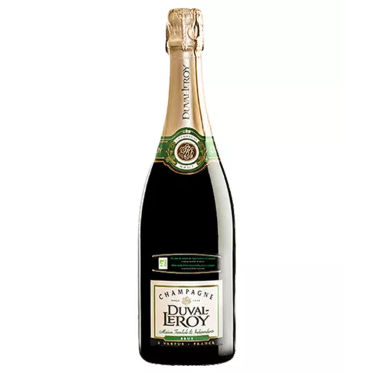 Champagne Duval-Leroy Brut AB Bio, bottiglia verde, vista anteriore