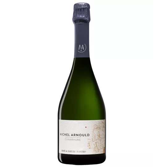 Bottiglia di Champagne Michel Arnould Acuité Grand Cru Extra Brut, vista frontale
