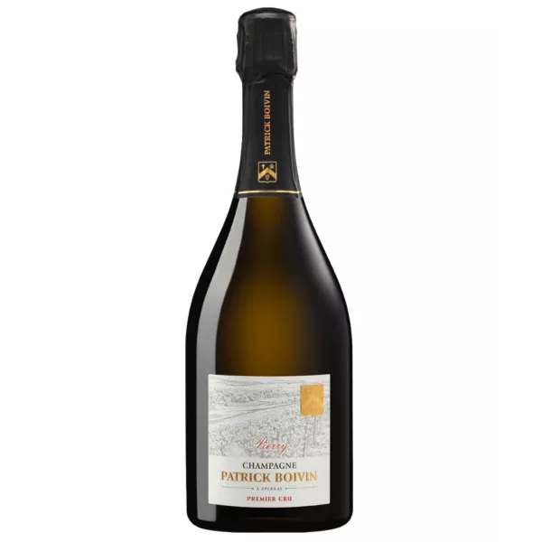 Bottiglia di Champagne Patrick Boivin Millésimé 2020, vista frontale, etichetta visibile
