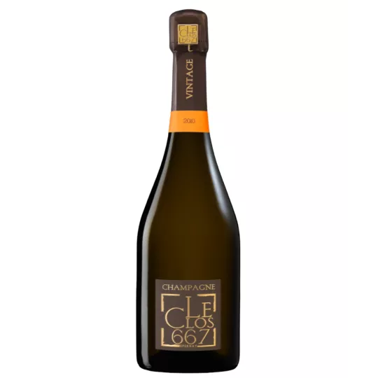 Bottiglia di Champagne Patrick Boivin Le Clos 667 Millésimé 2011, vista frontale, etichetta nera e oro