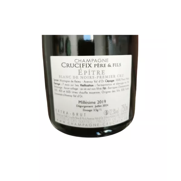 Bottiglia di Champagne Épître Act 19 millesimo 2019, Blanc de Noirs Extra-Brut, Premier Cru de la Montagne de Reims - Domaine Cr
