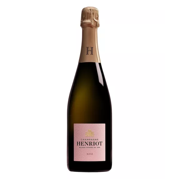 Bottiglia di Champagne Henriot Brut Rosé - colore salmone e fine effervescenza