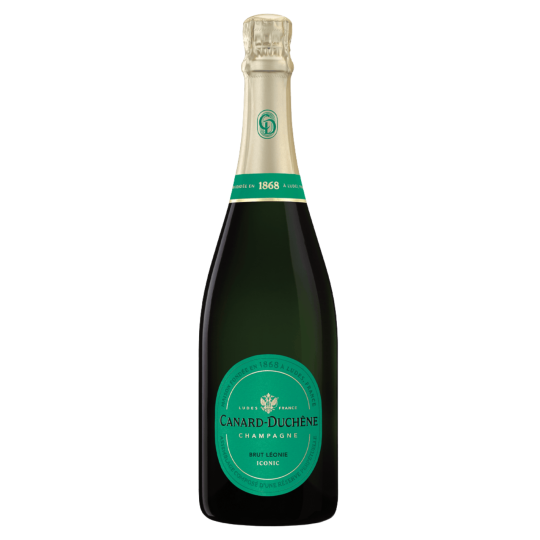 Bottiglia di Champagne Canard-Duchêne Léonie Iconic Brut - parte della collezione Iconic, colore oro pallido, Montagne de Reims.