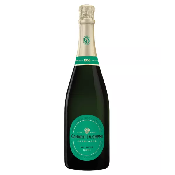 Bottiglia di Champagne Canard-Duchêne Léonie Iconic Brut - parte della collezione Iconic, colore oro pallido, Montagne de Reims.