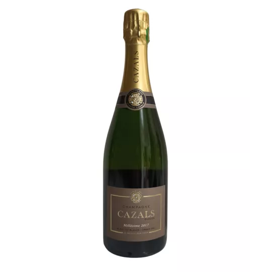 Bottiglia di Champagne Cazals Vintage 2017 Blanc de Blancs Grand Cru, 100% Chardonnay di Clos Cazals a Oger.