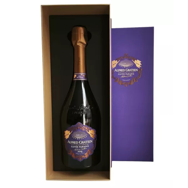 Etichetta dello Champagne Alfred Gratien Cuvée Paradis 2016 Brut, un millesimato di prestigio