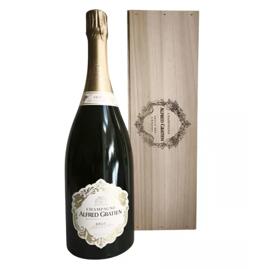 Magnum Champagne Alfred Gratien Brut 150 cl in cassa di legno - vinificazione in botti di rovere, Chardonnay, Pinot Noir e Meuni