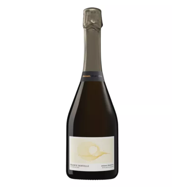 Magnum 1,5 L Champagne Franck Bonville Unisson Grand Cru Blanc de Blancs (Avize), bottiglia su sfondo bianco