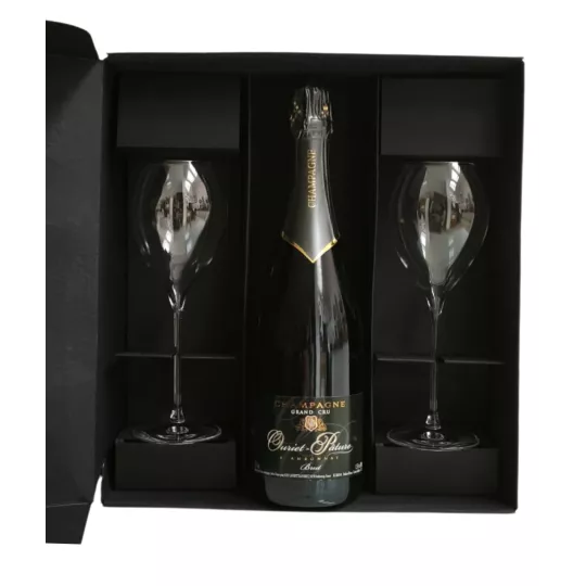 Set regalo Champagne Ouriet-Pâture Brut Grand Cru con due flûte Lehmann da 30 cl