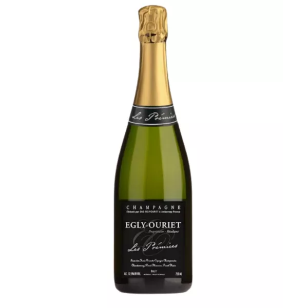 Bottiglia di Champagne Egly-Ouriet Les Prémices Extra-Brut, assemblaggio di tre vitigni, terroir di Trigny
