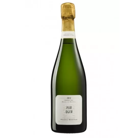 Bottiglia di Champagne Franck Bonville Pur Oger Grand Cru Blanc de Blancs, vista frontale