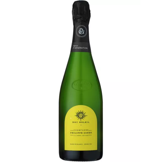 Bottiglia di Champagne Philippe Gonet Roy Soleil Blanc de Blancs Grand Cru, vista frontale