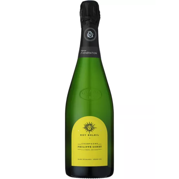 Bottiglia di Champagne Philippe Gonet Roy Soleil Blanc de Blancs Grand Cru, vista frontale
