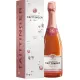 Bottiglia di Champagne Taittinger Prestige Rosé, vista frontale, etichetta visibile