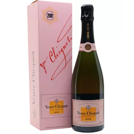 Bottiglia di Champagne VEUVE CLICQUOT Brut Rosé con custodia