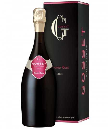 Bottiglia di Champagne GOSSET Grand Rosé Brut con custodia