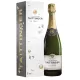 Bottiglia di Champagne Taittinger Brut Prestige Magnum 1,5L con etichetta bianca e oro, vista frontale