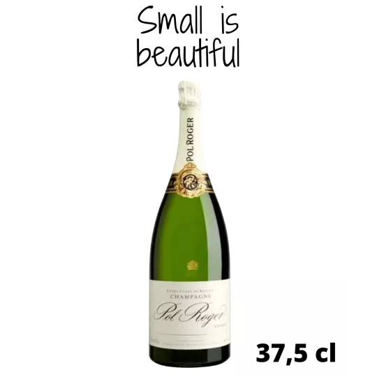 Mezza bottiglia di Champagne Pol Roger Réserve Brut 37,5cl, vista frontale