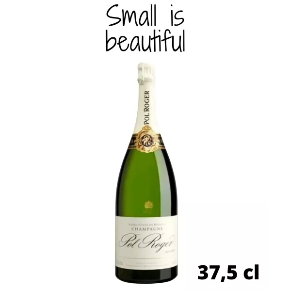 Mezza bottiglia di Champagne Pol Roger Réserve Brut 37,5cl, vista frontale