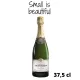 mezza bottiglia di champagne taittinger brut prestige su sfondo bianco, vista frontale