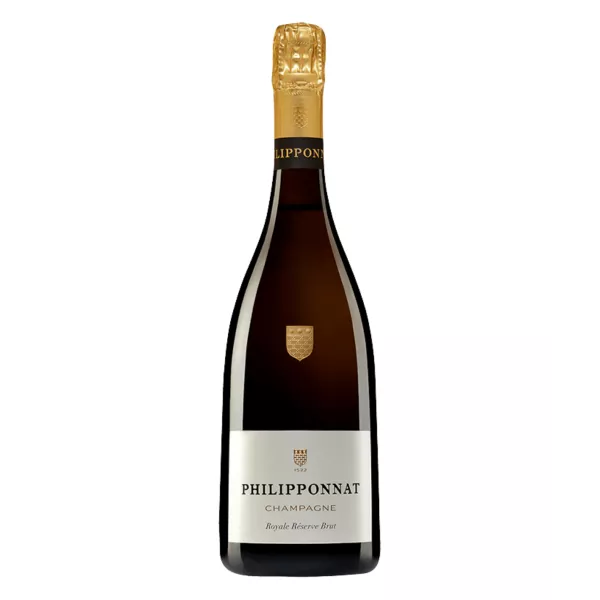 "Bottiglia di champagne Royale Réserve Philipponnat, oro intenso, schiuma fine, un capolavoro liquido