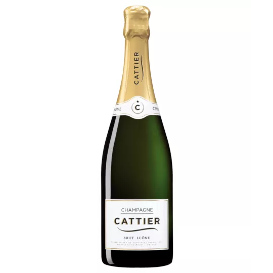 Champagne Cattier Brut Icône Tradition - Elegante bottiglia dalle bollicine frizzanti.