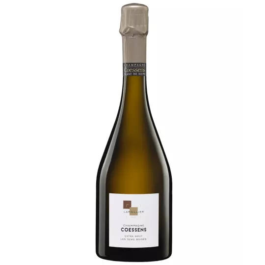 Bottiglia di Champagne Coessens Extra Brut Les Sens Boisés, 75cl, vista frontale
