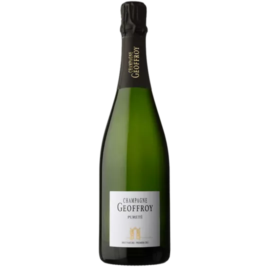Bottiglia di Champagne René Geoffroy Premier Cru Pureté Extra-Brut Zéro Dosage, vista frontale